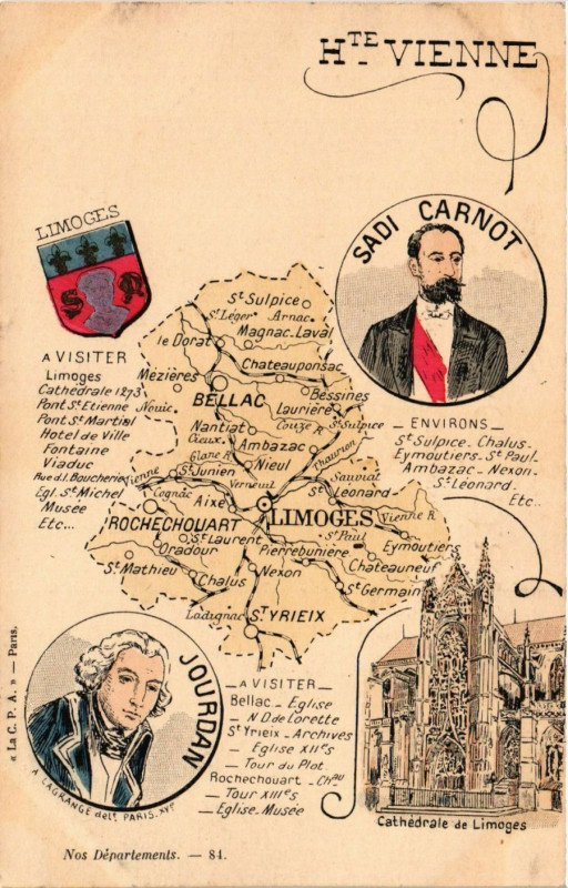 Carte postale ancienne Hte-Vienne - Nos Departements