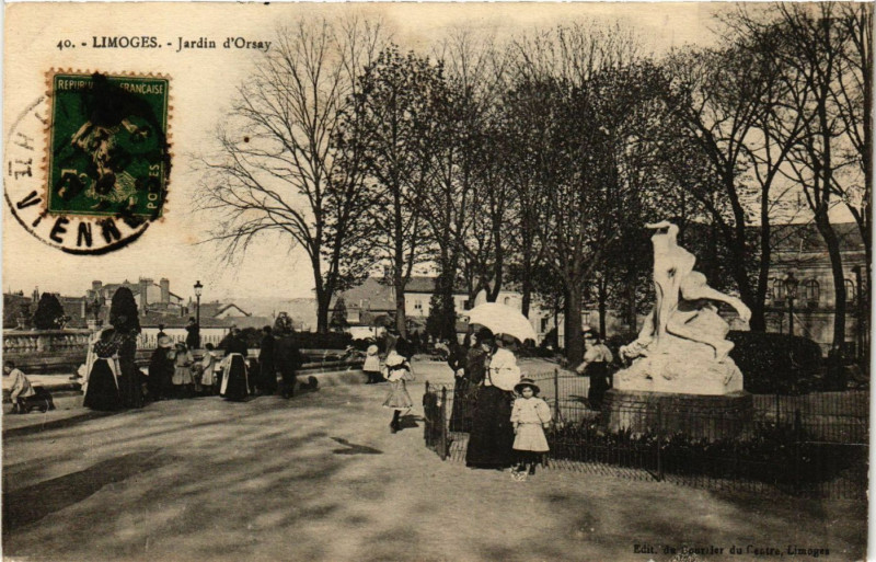 Carte postale ancienne Limoges - Jardin d'Orsay à Limoges