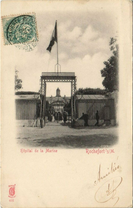 Carte postale ancienne Hopital de la Marine-Rochefort-sur-Mer à Rochefort