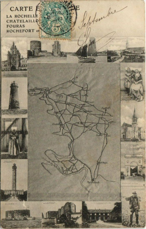 Carte postale ancienne La Rochelle carte map à La Rochelle