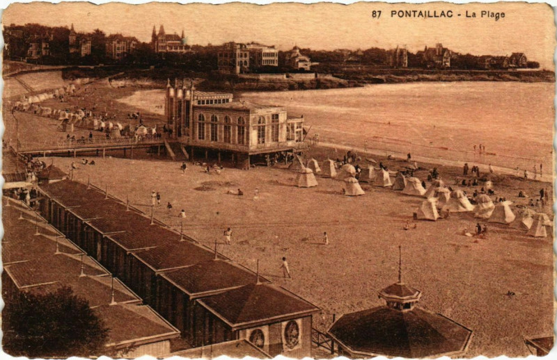 Carte postale ancienne Pontaillac - La Plage