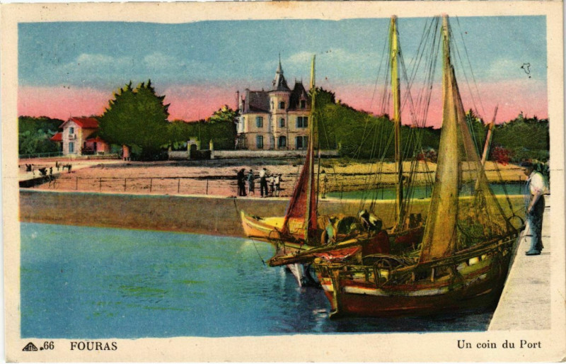 Carte postale ancienne Fouras - Un coin du Port à Fouras
