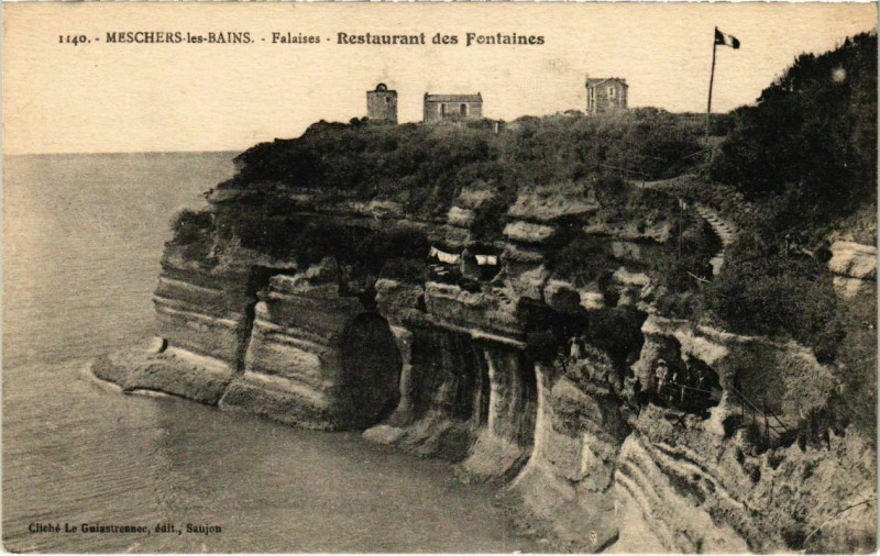 Carte postale ancienne Meschers-les-Bains - Falaises
