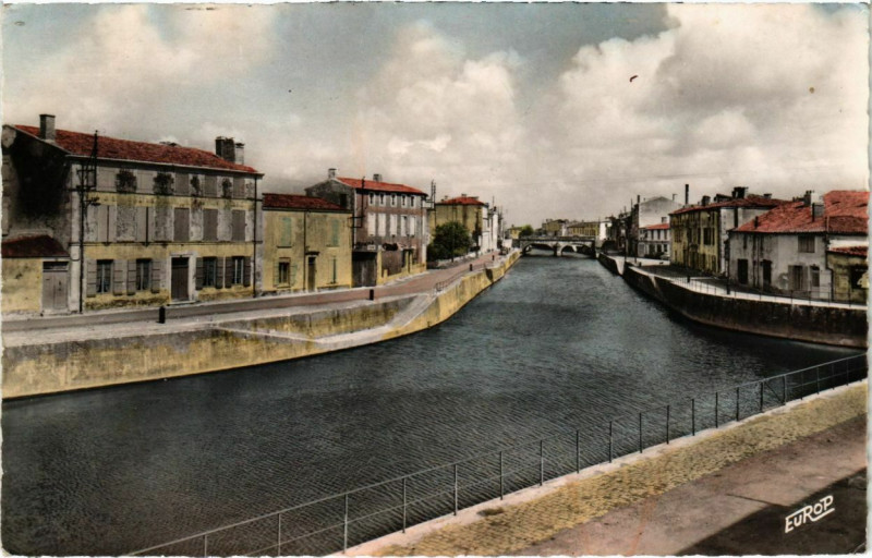 Carte postale ancienne Marans - La Sevre Niortaise à Marans