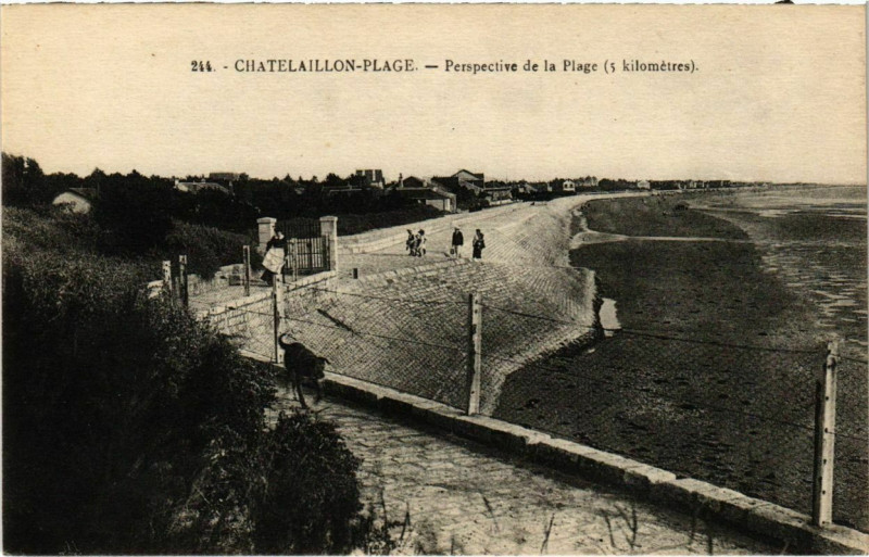 Carte postale ancienne Chatelaillon-Plage - Perspective de la Plage à Châtelaillon-Plage