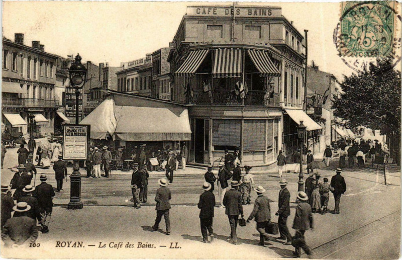 Carte postale ancienne Royan - Le Café des Bains à Royan