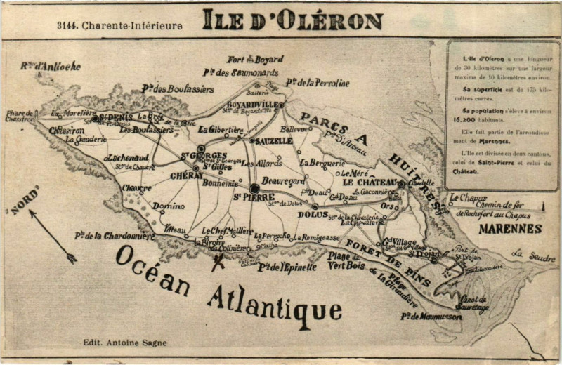 Carte postale ancienne Ile d'Oleron - Charente Inférieure
