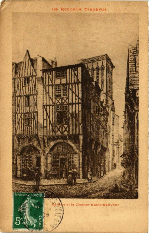 Carte postale ancienne La Rochelle disparue - La Rue et le Closher Saint-Souvenir à La Rochelle