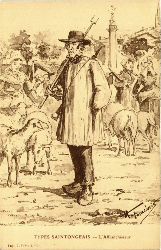 Carte postale ancienne Types Stongeais - L'Affranchisseur
