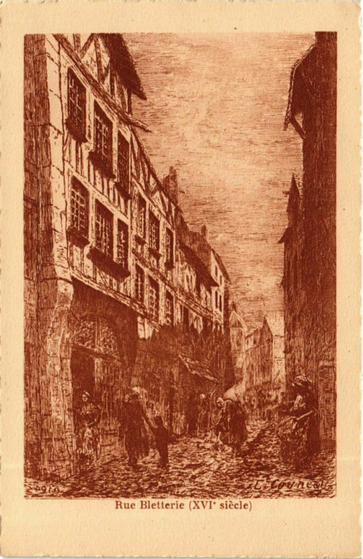 Carte postale ancienne Rue Bletterie (Xvi siécle)