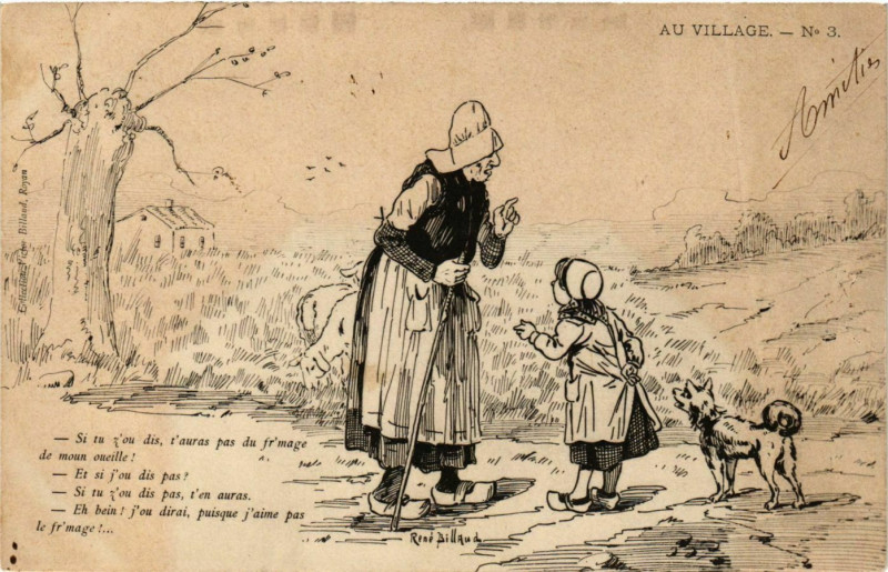 Carte postale ancienne Au Village