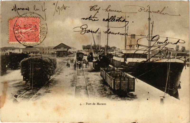 Carte postale ancienne Pont de Marans à Marans