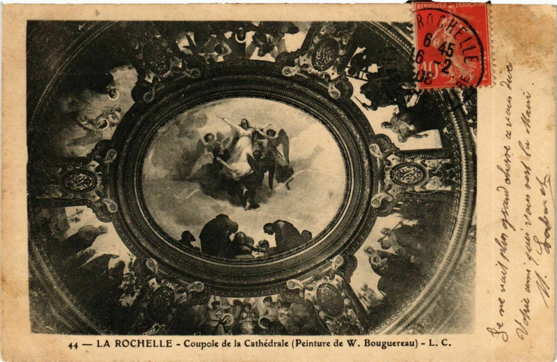 Carte postale ancienne La Rochelle - Coupole de la Cathédrale (Peinture de W.Bouguereau) à La Rochelle