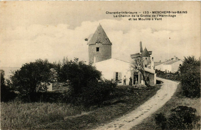 Carte postale ancienne Charente-inférieure - Meschers-les-Bains - Le Chemin de la Grotte.