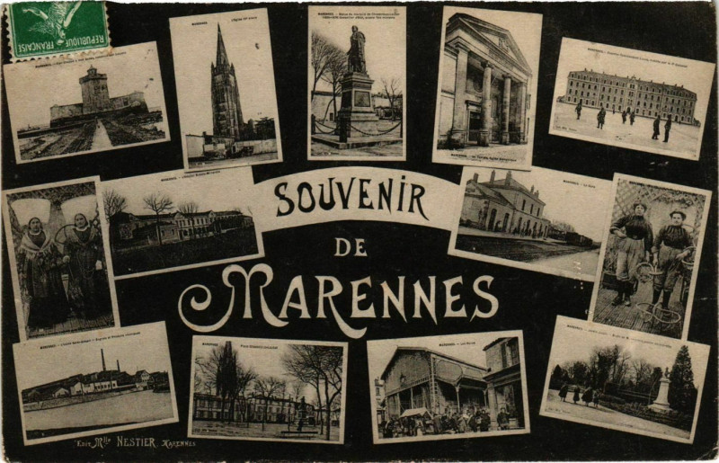 Carte postale ancienne Souvenir de Marennes