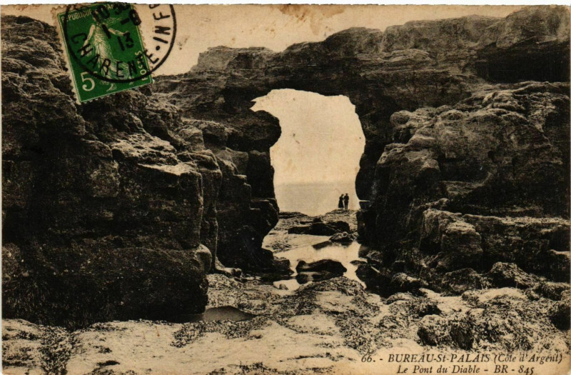 Carte postale ancienne Bureau-Saint-Palais - (Coté d'Argent) - Le Pont du Diable