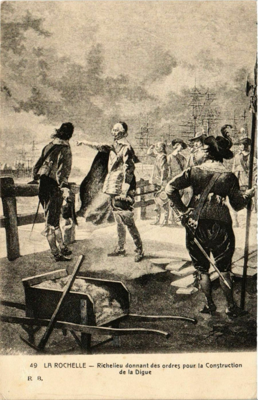 Carte postale ancienne La Rochelle - Richelieu donnant des orres pour le Construction à La Rochelle