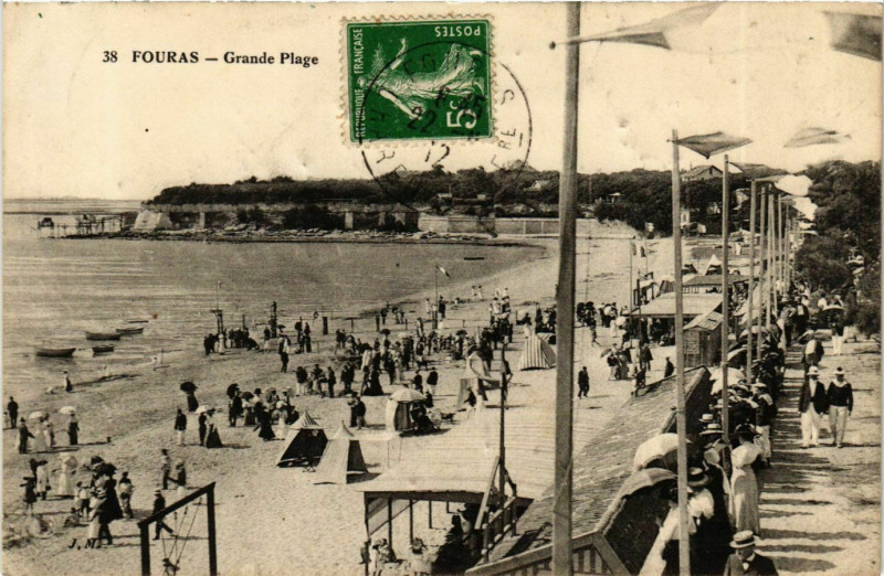 Carte postale ancienne Fouras - Grande Plage à Fouras