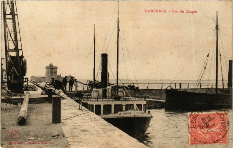 Carte postale ancienne Marennes - Port de Chapus