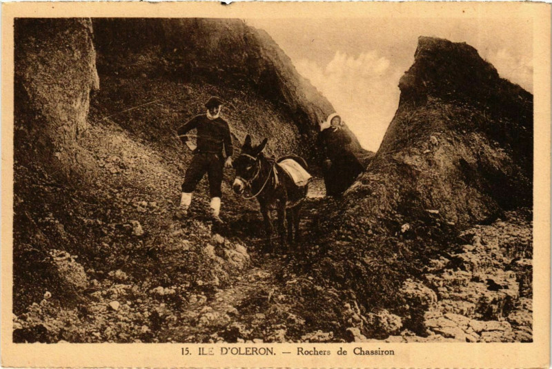 Carte postale ancienne Ile d'Oleron - Rochers de Chassiron