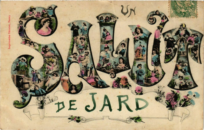 Carte postale ancienne Un Salute de Jard