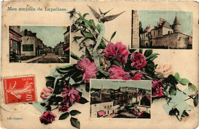Carte postale ancienne Mes amitiés de Lapalisse