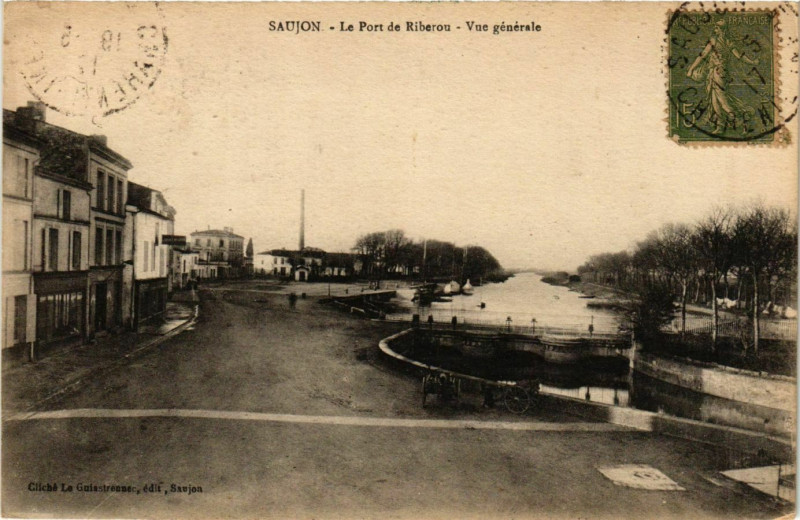 Carte postale ancienne Saujon Le Port de Riberon, vue générale à Saujon