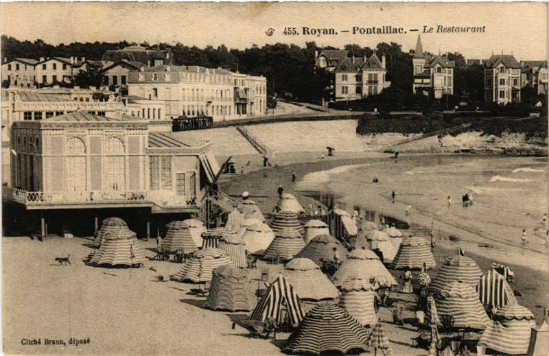 Carte postale ancienne Royan - Pontaillac - Le Restaurant à Royan