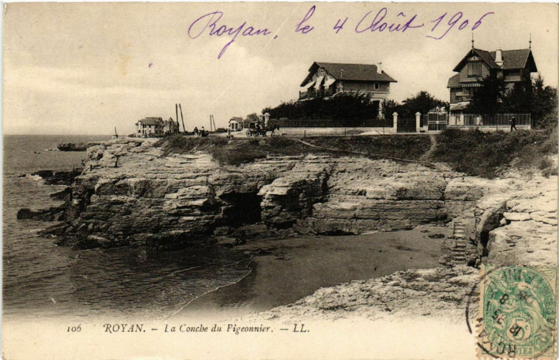 Carte postale ancienne Royan - La Conche du Pigeonnier à Royan