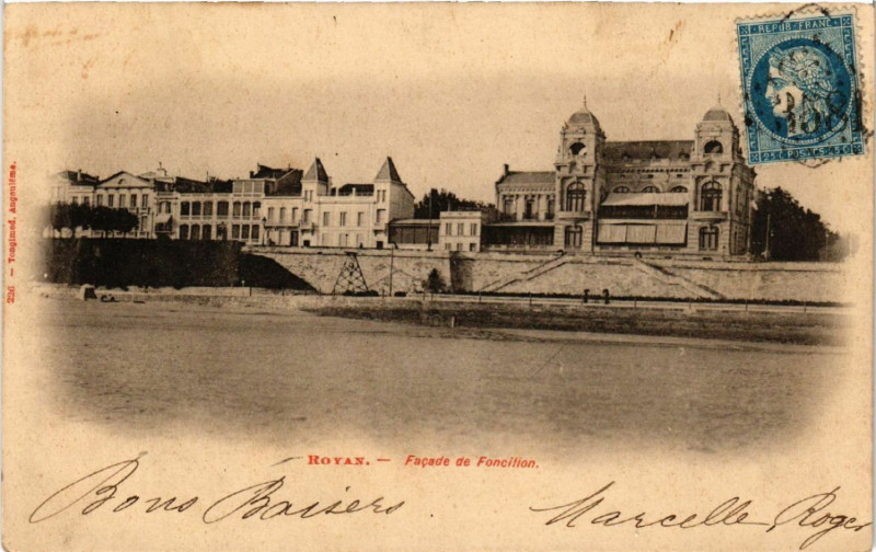 Carte postale ancienne Royan - Facade de Foncillon à Royan