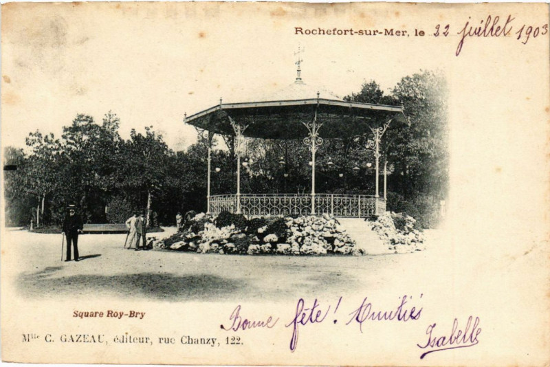 Carte postale ancienne Rochefort-sur-Mer - Square Roy-Bry à Rochefort