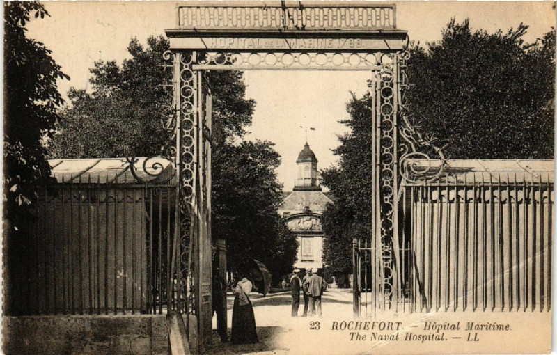 Carte postale ancienne Rochefort - Hopital Maritime - The Naval Hospital à Rochefort