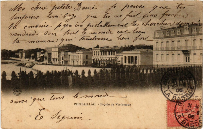 Carte postale ancienne Pontaillac - Facade de Verthamon