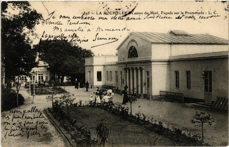 Carte postale ancienne La Rochelle - Casino du Mail - Facade sur la Promenado à La Rochelle