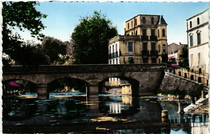 Carte postale ancienne Jonzac - Le Pont sur la Seugne à Jonzac