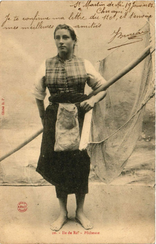 Carte postale ancienne Ile-de-Re - Pecheuse
