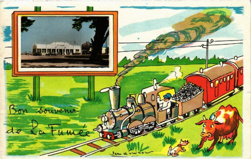Carte postale ancienne Bon Souvenir de La Fumée