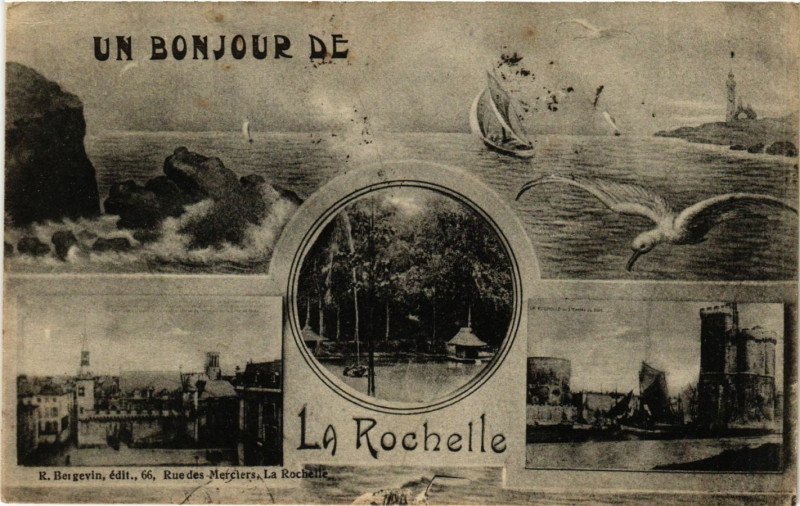 Carte postale ancienne Un Bonjour de La Rochelle à La Rochelle