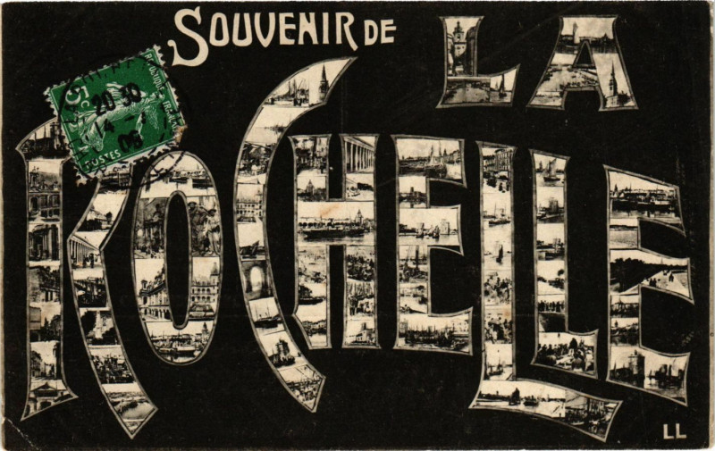 Carte postale ancienne Souvenir de La Rochelle à La Rochelle