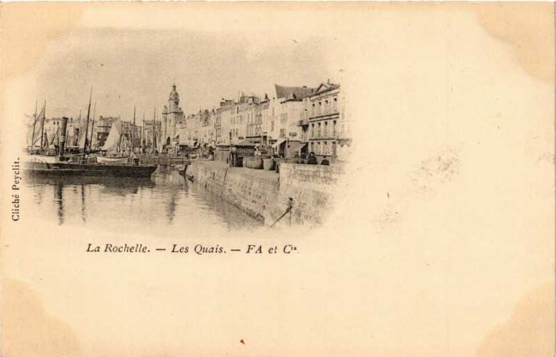 Carte postale ancienne La Rochelle - Les Quais - Fa et Ce à La Rochelle