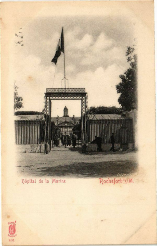 Carte postale ancienne Hopital de la Marine - Rochefort-sur-Mer à Rochefort
