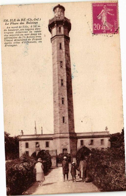 Carte postale ancienne Ile-de-Re - Le Phare des Baleines .