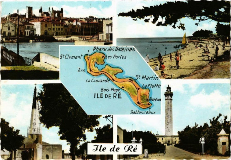 Carte postale ancienne Ile-de-Re - Saint-Martin-de-Re - La Flotte - Ars-de-Re - Saint-Clément . à Saint-Martin-de-Ré