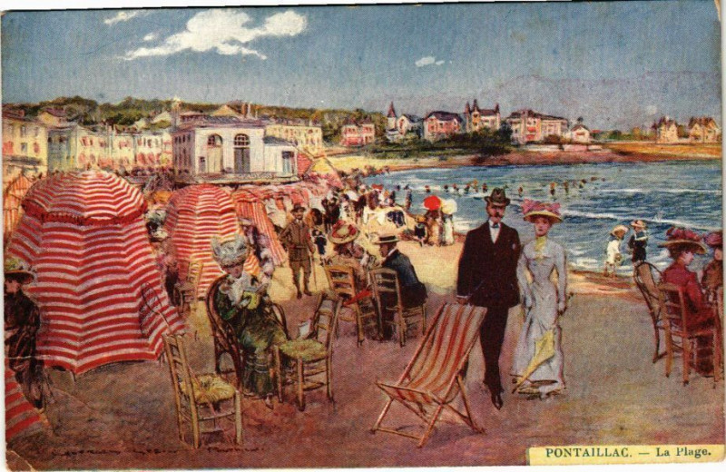Carte postale ancienne Pontaillac - La Plage