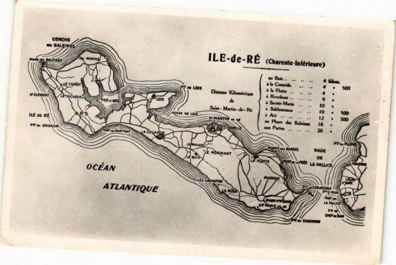 Carte postale ancienne Ile-de-Re - Océan Atlantique
