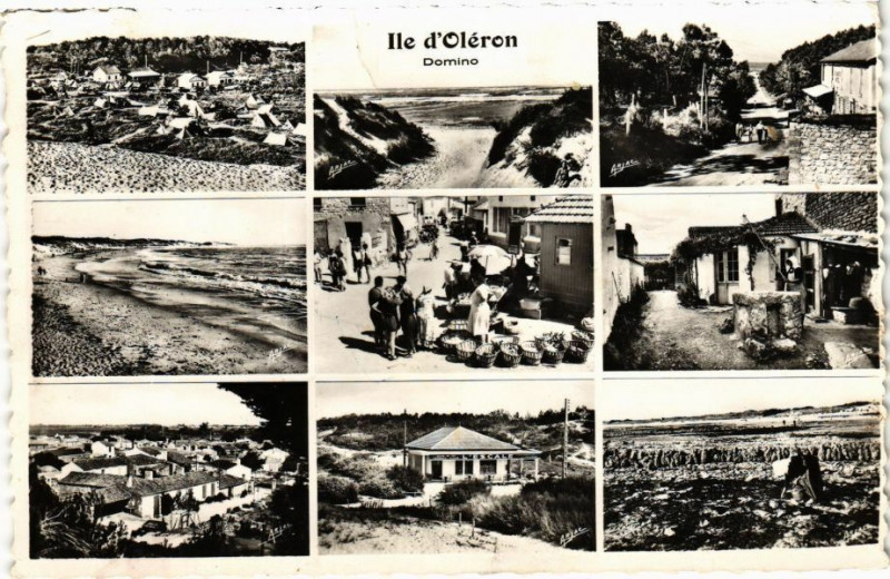 Carte postale ancienne Ile d'Oleron - Vues de Domino