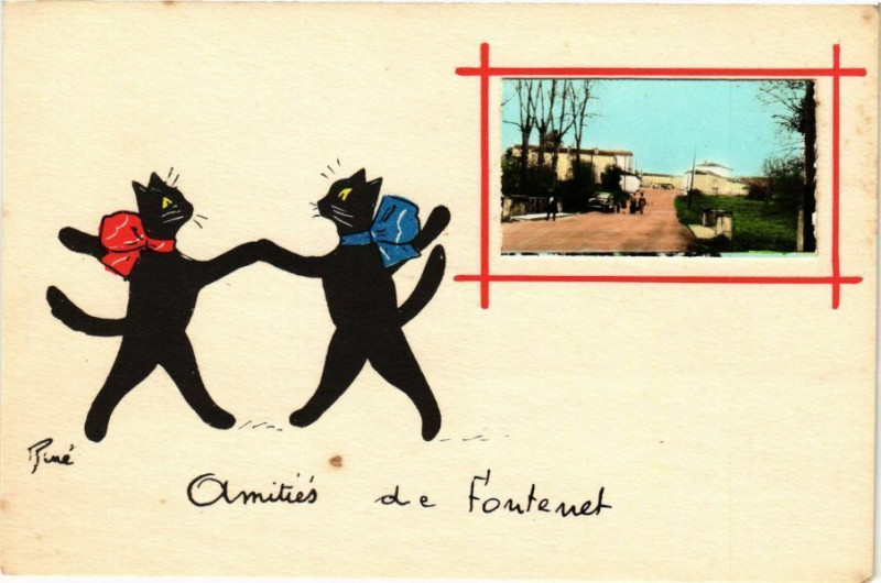 Carte postale ancienne Amitiés de F'ontenet