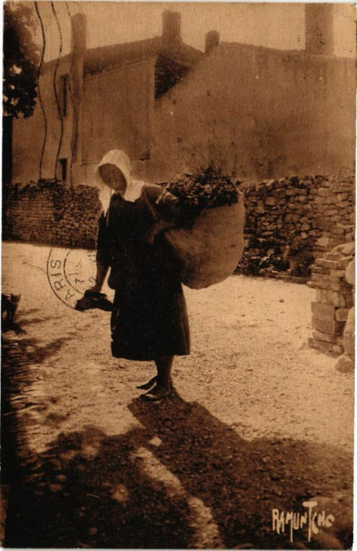 Carte postale ancienne L'Ile-de-Re - Retour des Champs