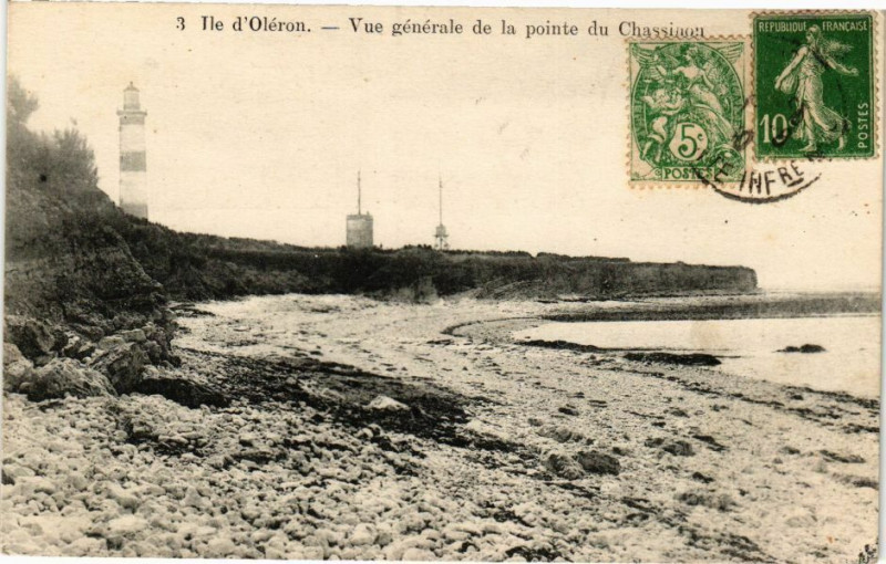 Carte postale ancienne Ile d'Oleron - Vue générale de pointe du Chassinou
