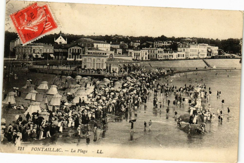Carte postale ancienne Pontaillac - La Plage